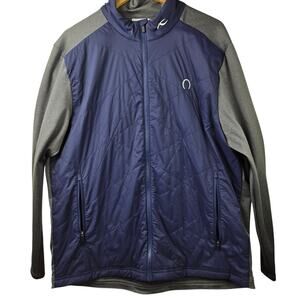 KJUS Retention Jacket Mens 2XL Blue Gray Golf Quilted Full Zip